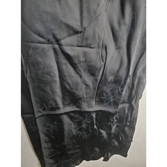 Rumored Negroni Lace Bust Satin Midi Bamboo Open Back Slip Dress Black Romantic - Picture 5 of 9